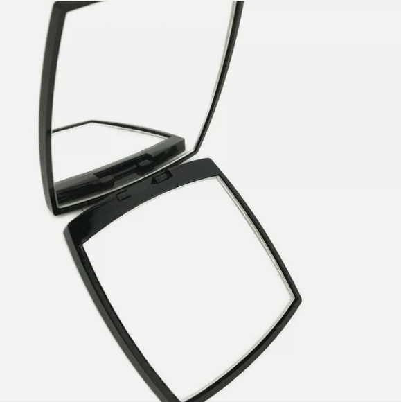 CHANEL MIROIR DOUBLE FACETTES BLACK CC LOGO COMPACT MIRROR/Q3840. - Picture 4 of 8